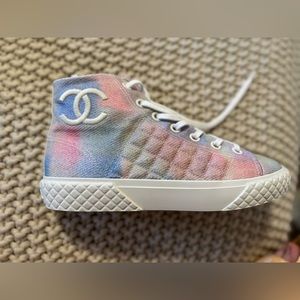 Like New Quilted Chanel Hightop Sneakers